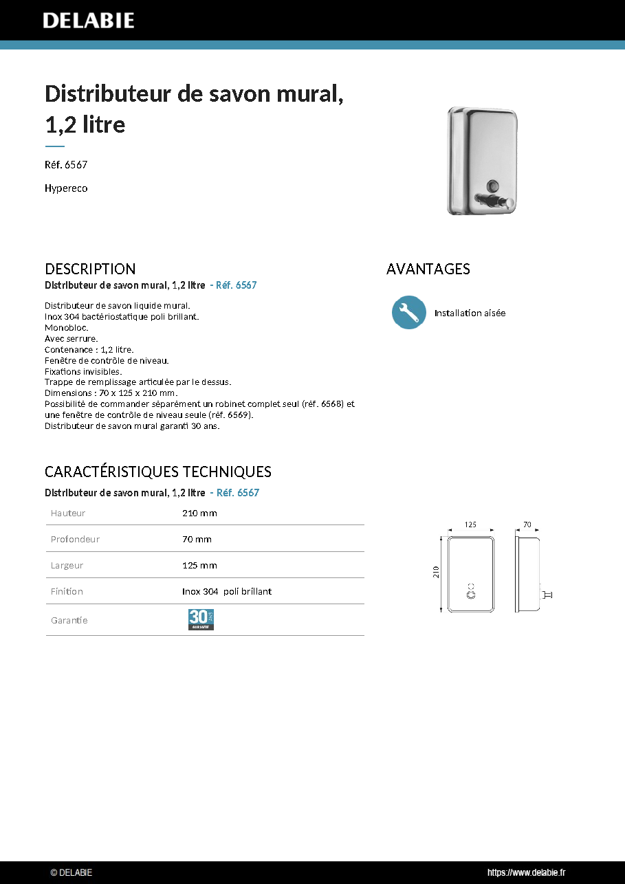 Fiche technique fournisseur