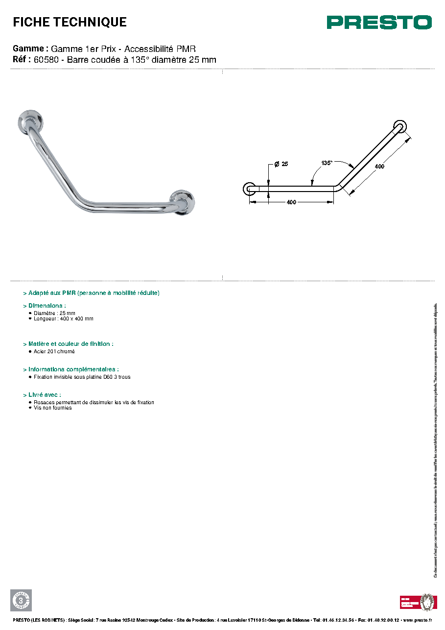 Fiche technique fournisseur