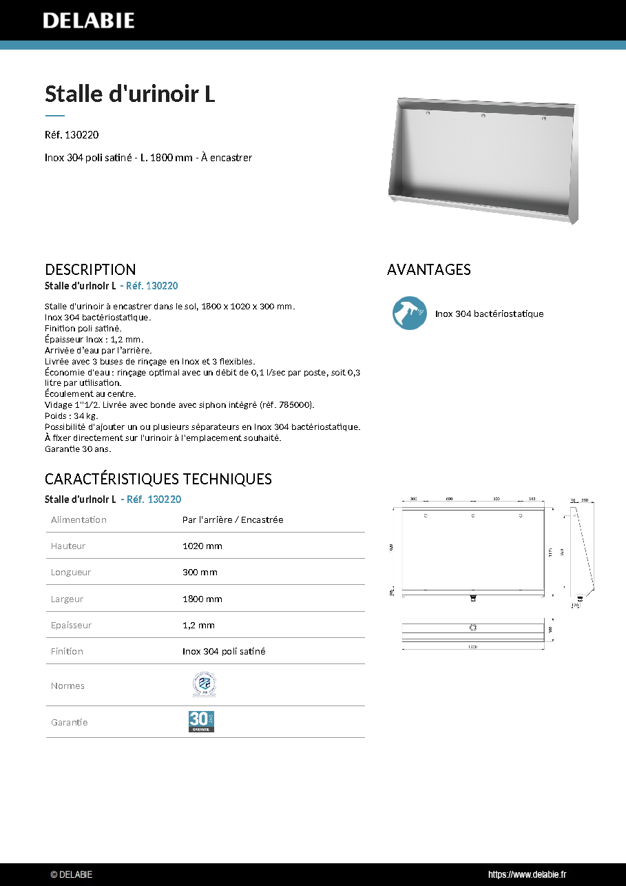 Fiche technique fournisseur