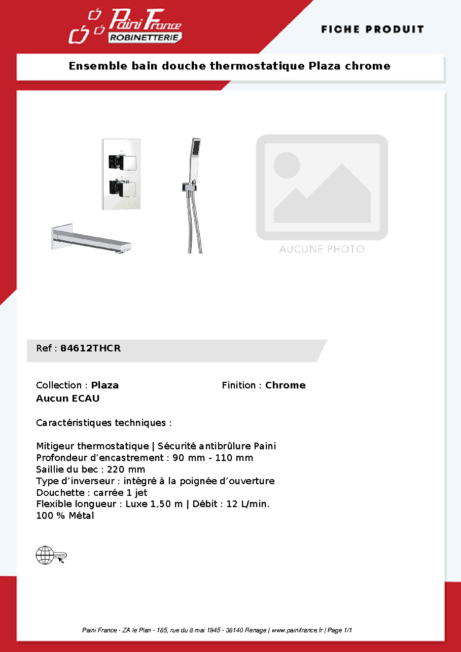 Fiche technique fournisseur