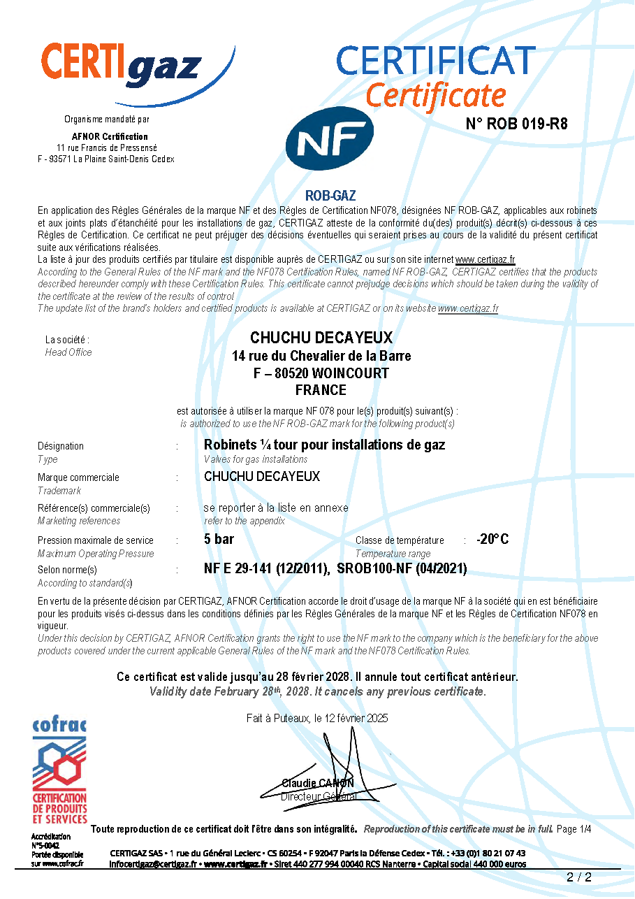 Fiche technique fournisseur