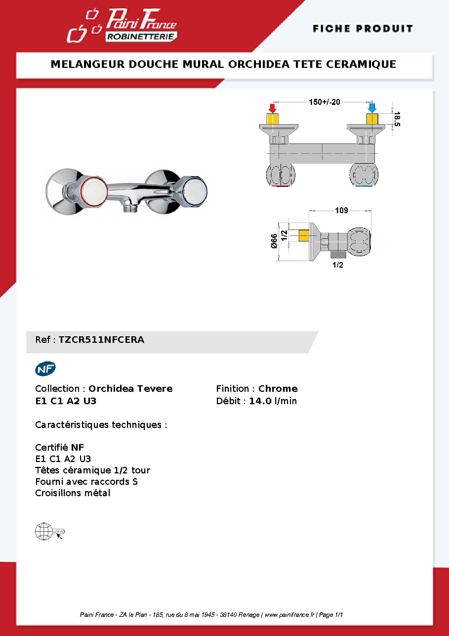Fiche technique fournisseur