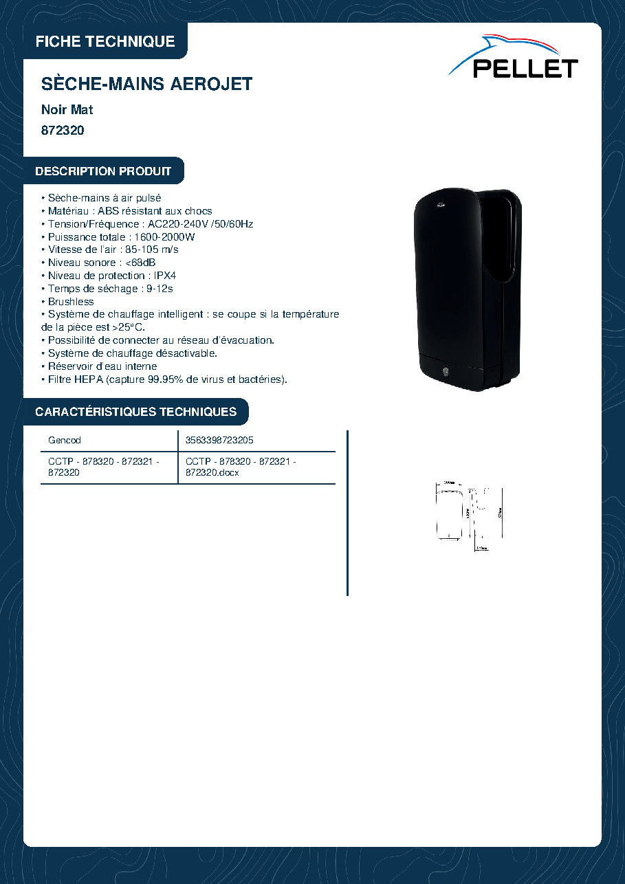 Fiche technique fournisseur