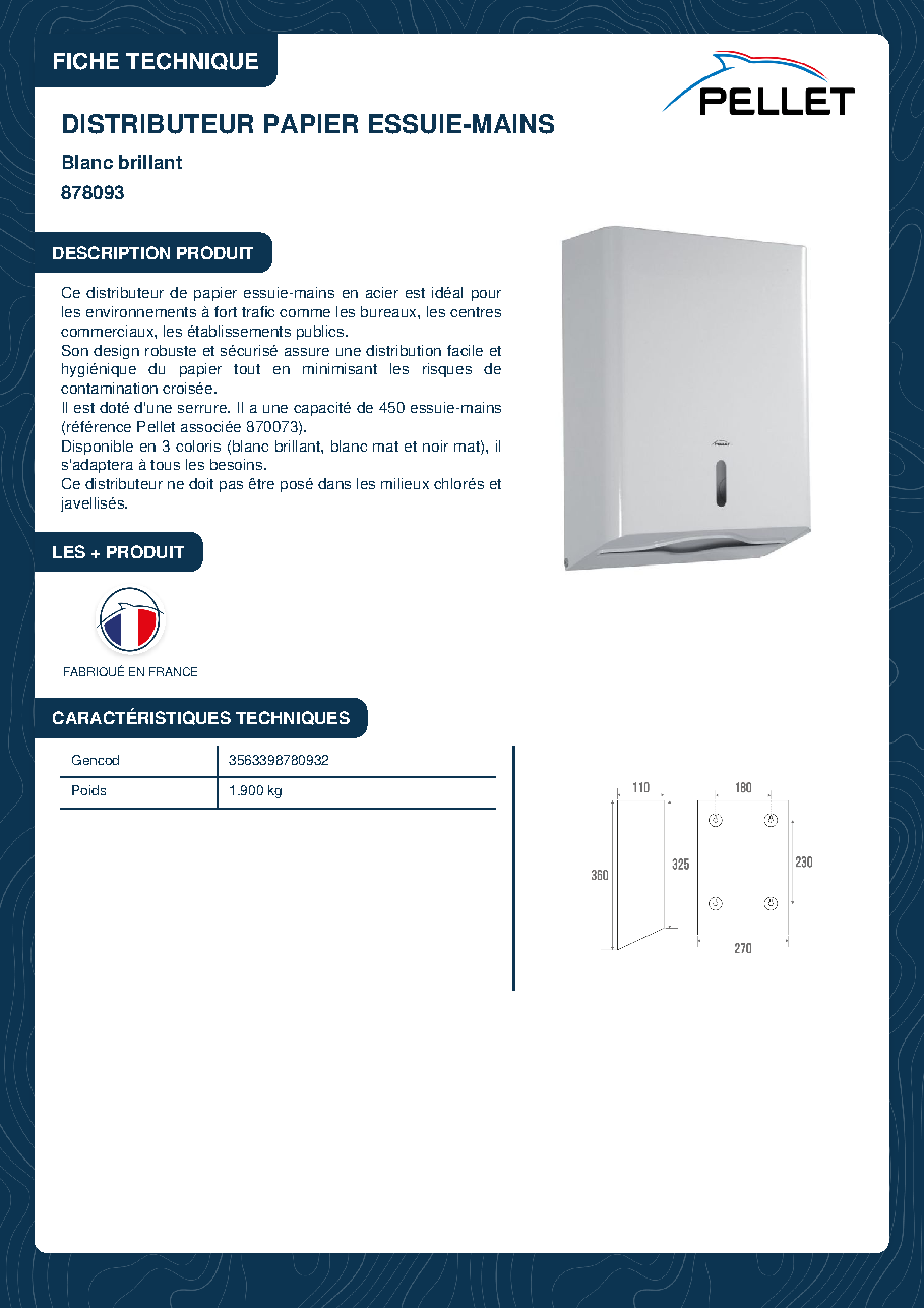 Fiche technique fournisseur