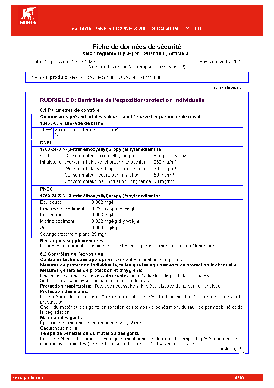 Fiche technique fournisseur