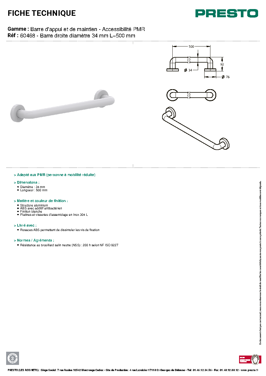 Fiche technique fournisseur