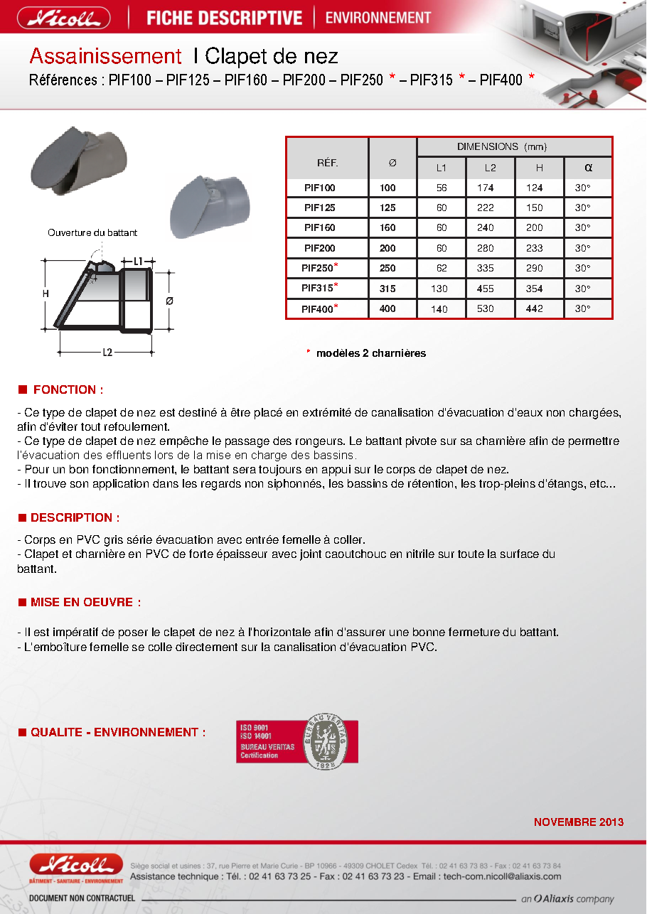 Fiche technique fournisseur
