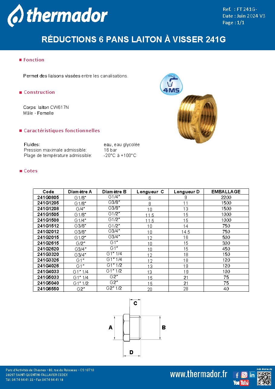 Fiche technique fournisseur