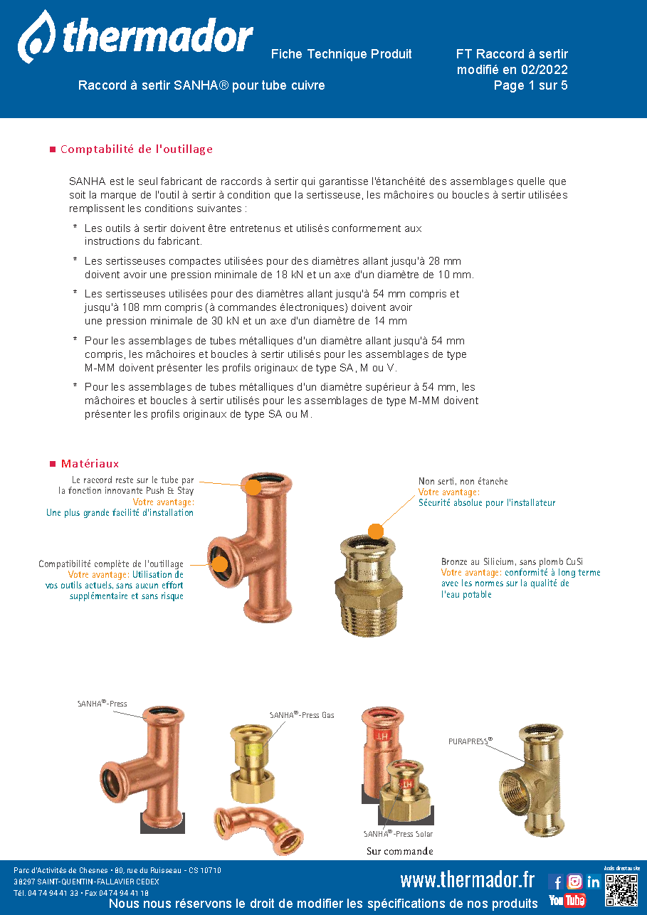 Fiche technique fournisseur