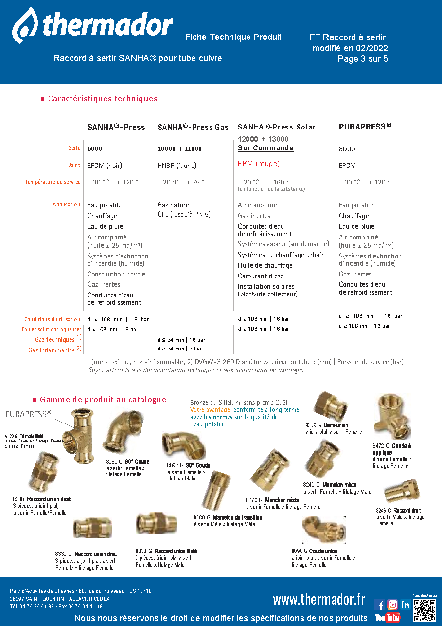 Fiche technique fournisseur