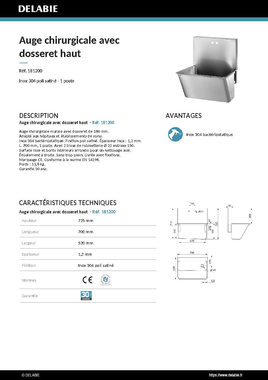 Fiche technique fournisseur