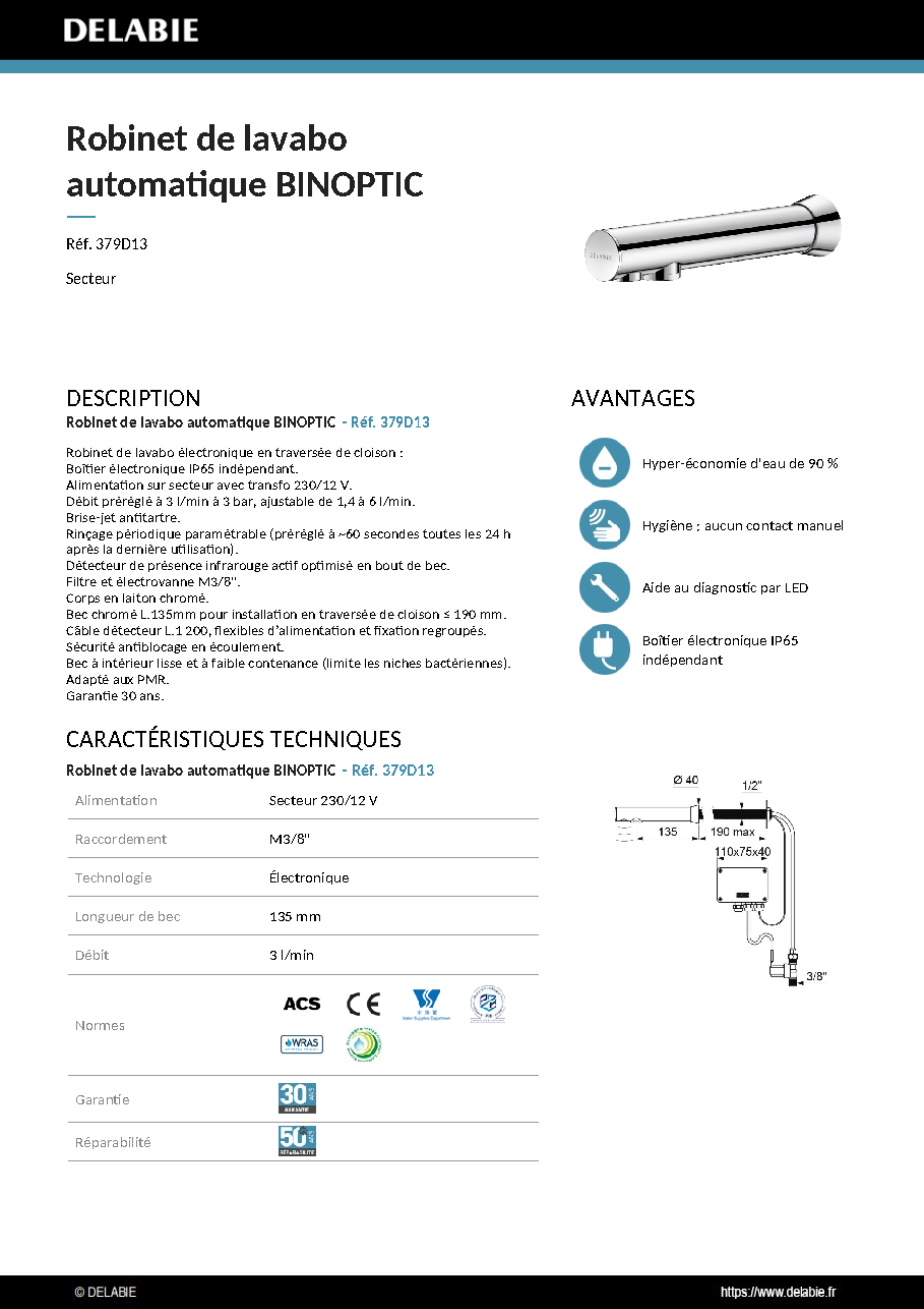 Fiche technique fournisseur
