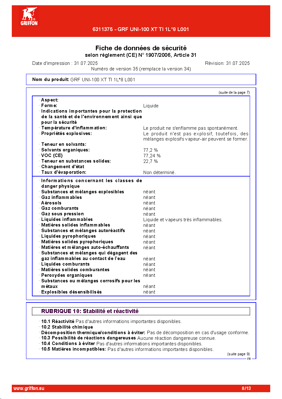 Fiche technique fournisseur