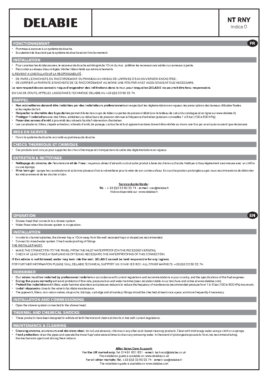 Fiche technique fournisseur