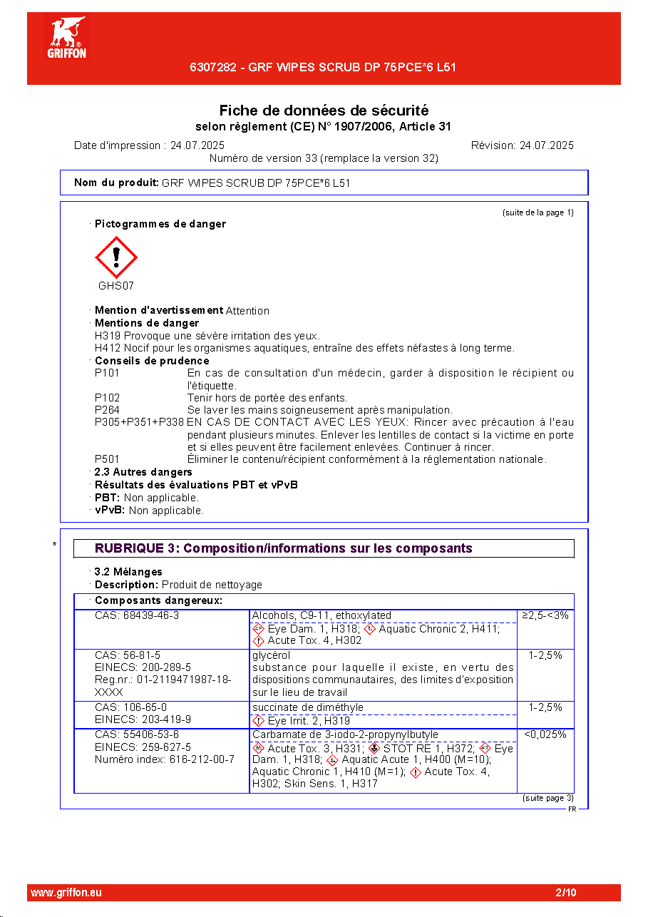 Fiche technique fournisseur
