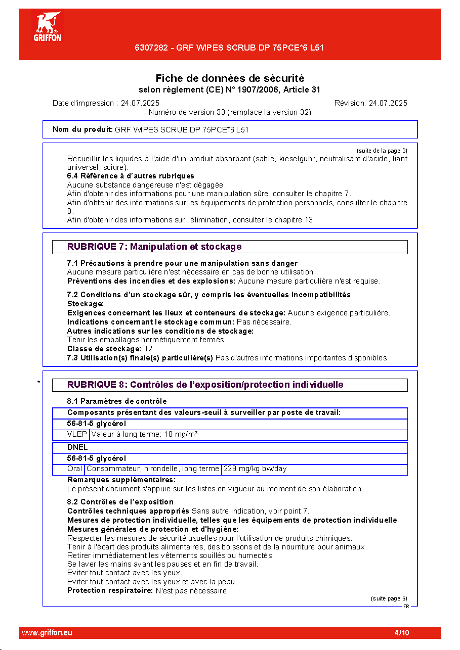 Fiche technique fournisseur