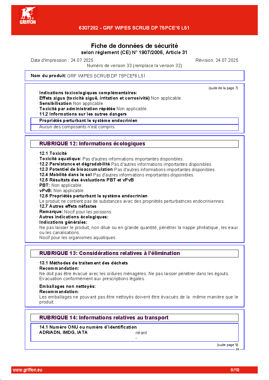 Fiche technique fournisseur