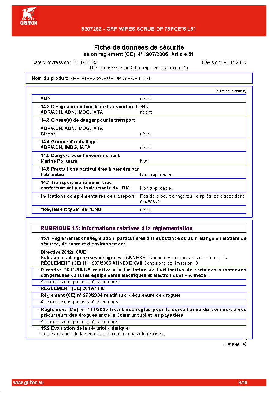 Fiche technique fournisseur
