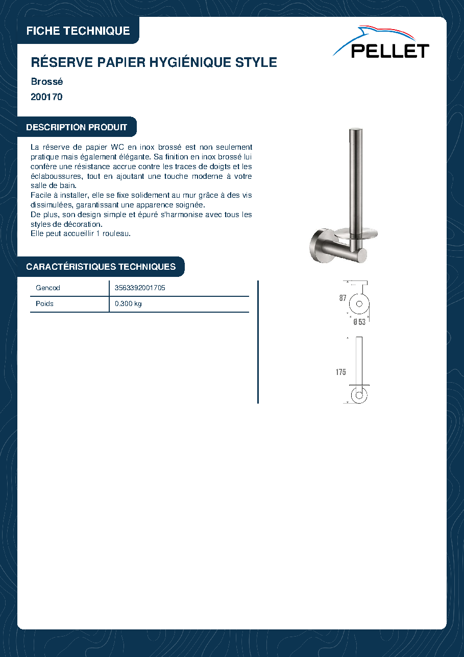 Fiche technique fournisseur
