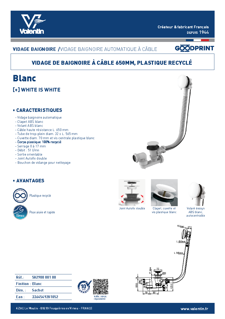 Fiche technique fournisseur