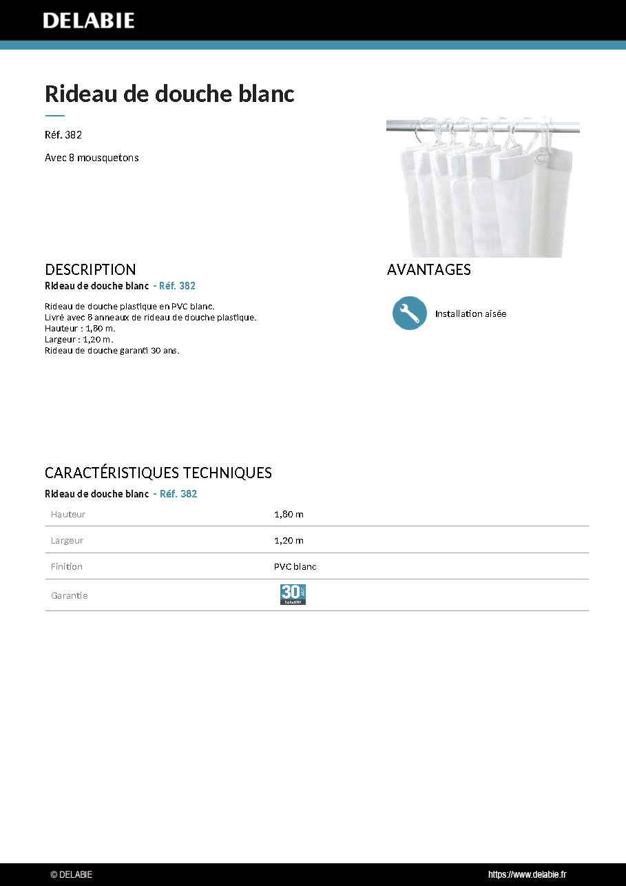 Fiche technique fournisseur