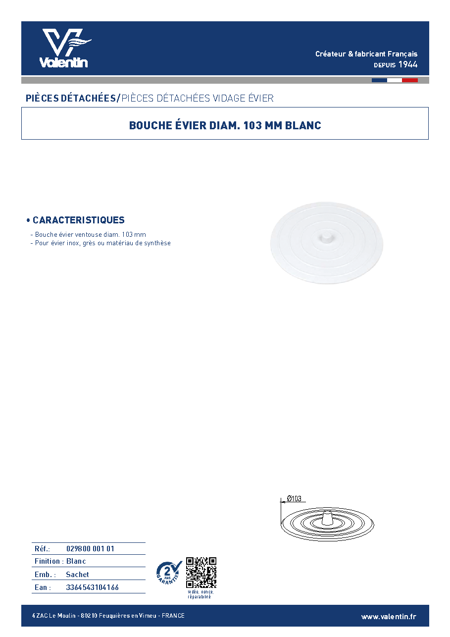 Fiche technique fournisseur