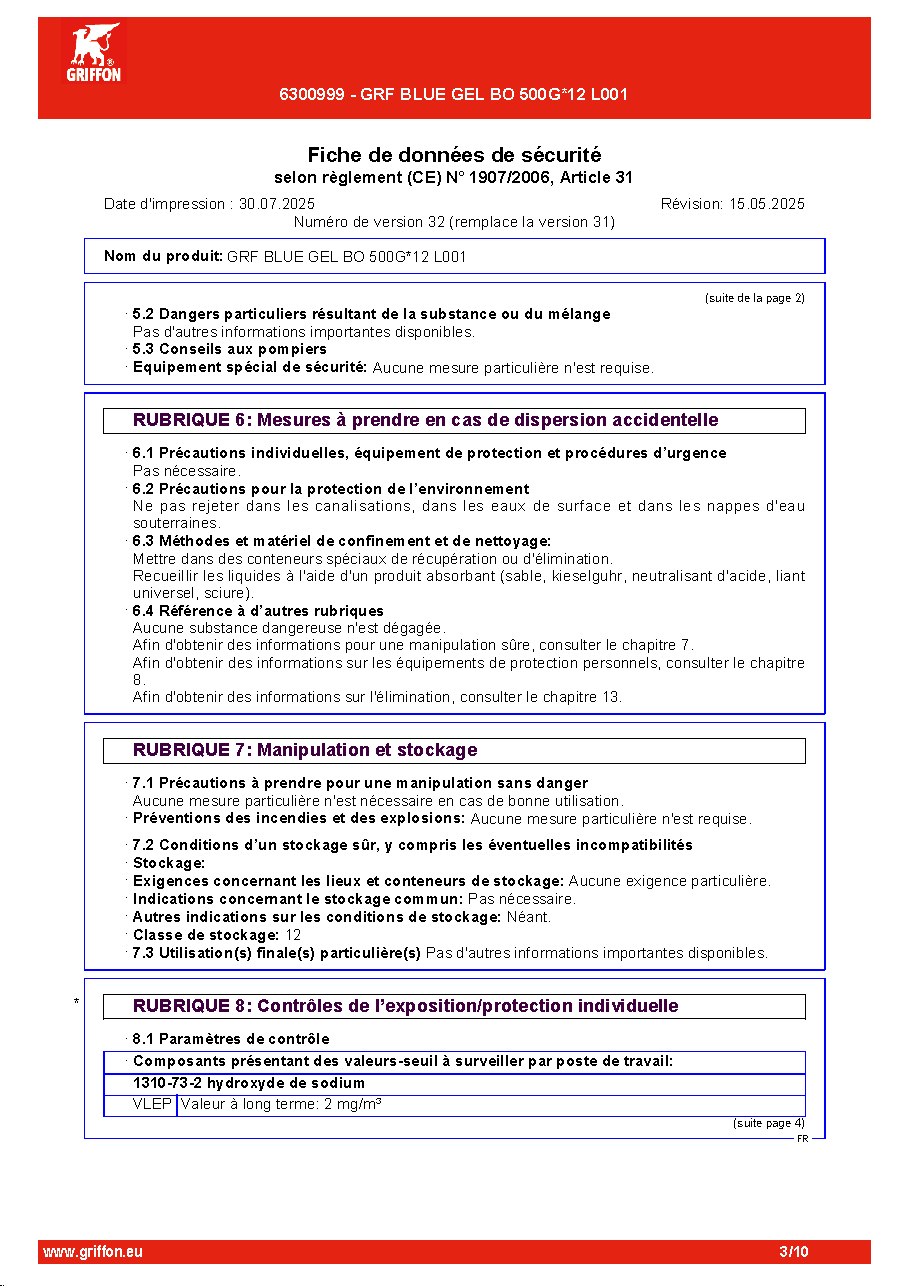 Fiche technique fournisseur