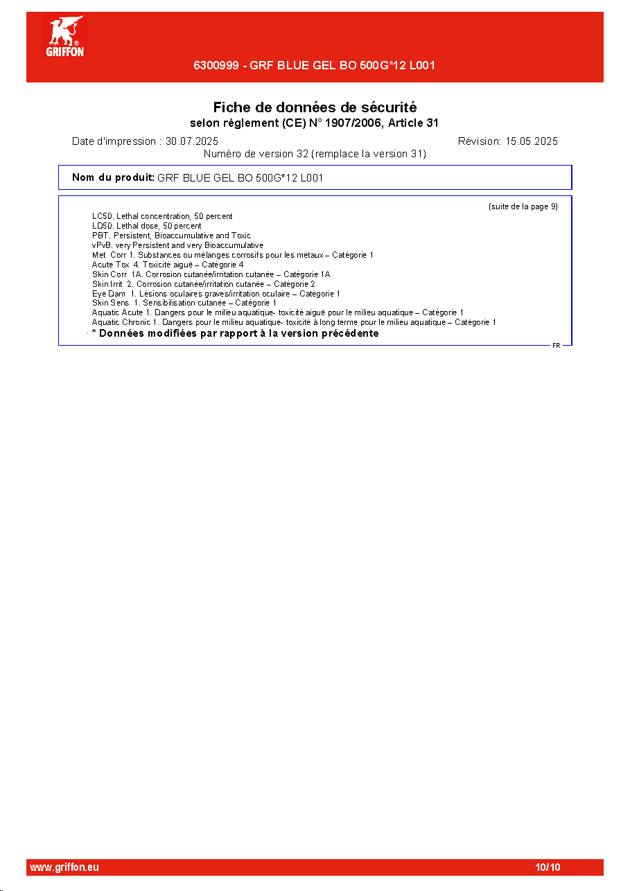 Fiche technique fournisseur