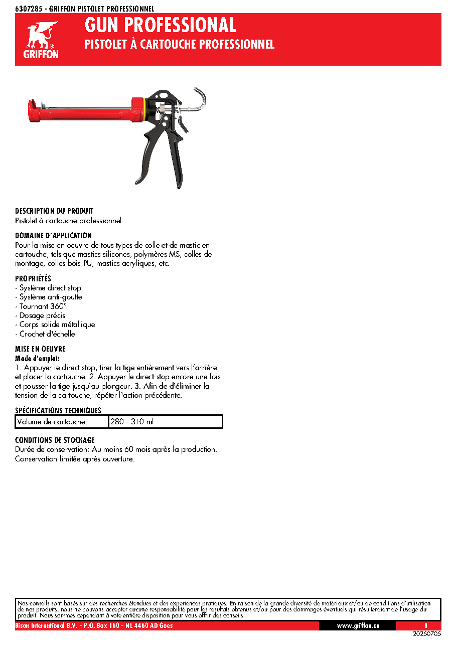 Fiche technique fournisseur