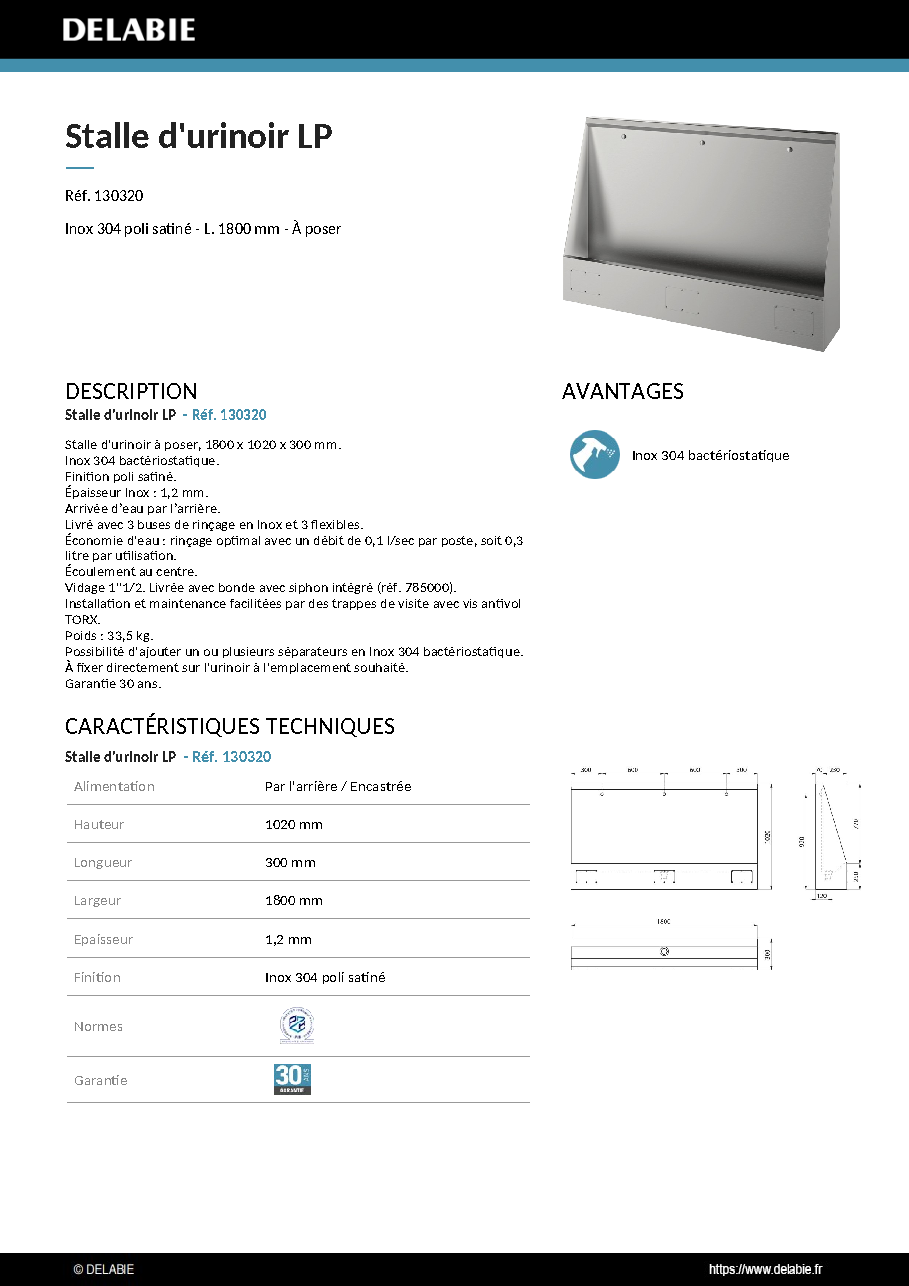 Fiche technique fournisseur