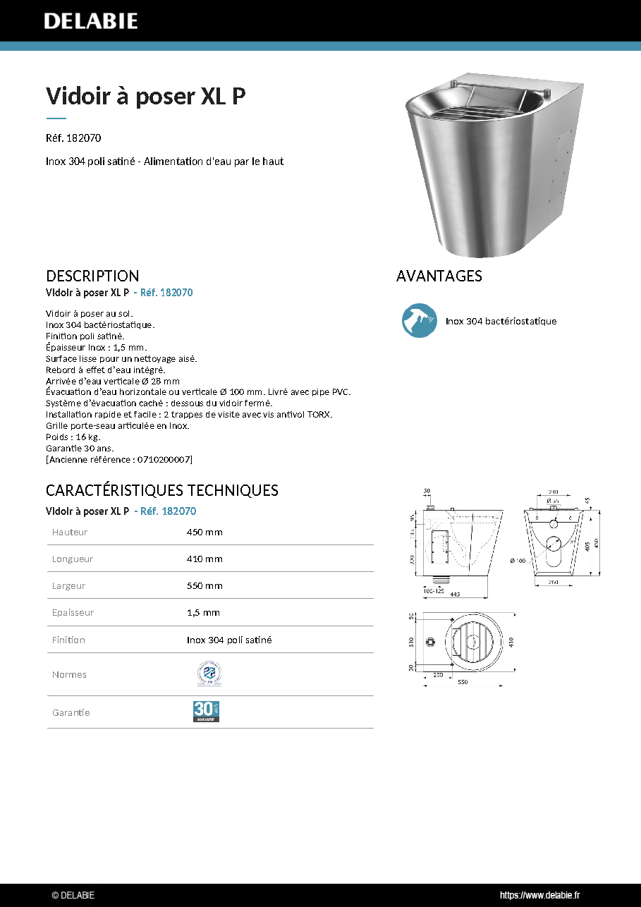 Fiche technique fournisseur
