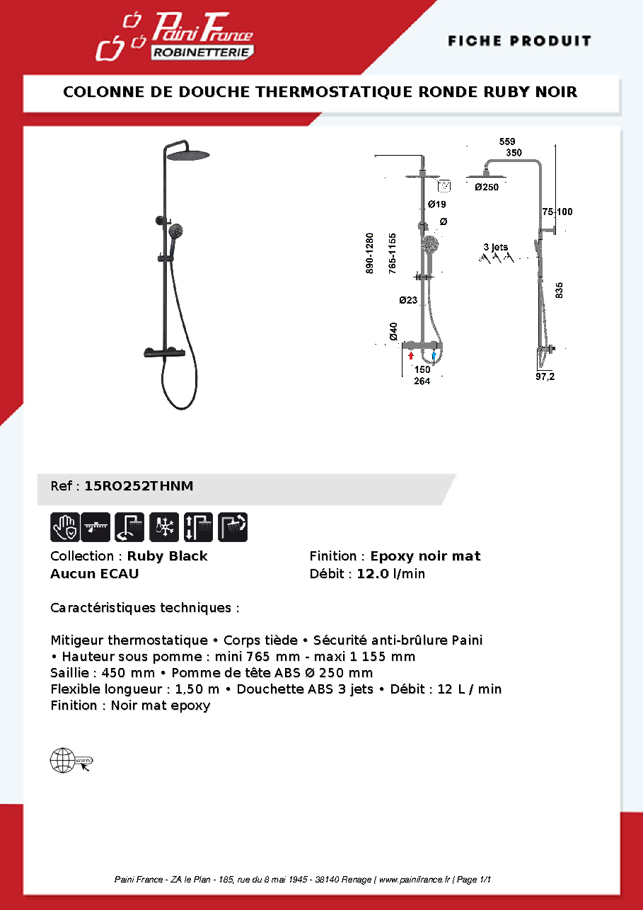 Fiche technique fournisseur