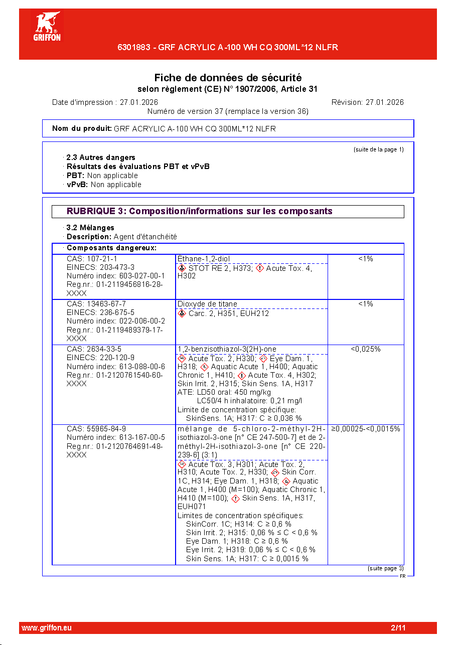 Fiche technique fournisseur