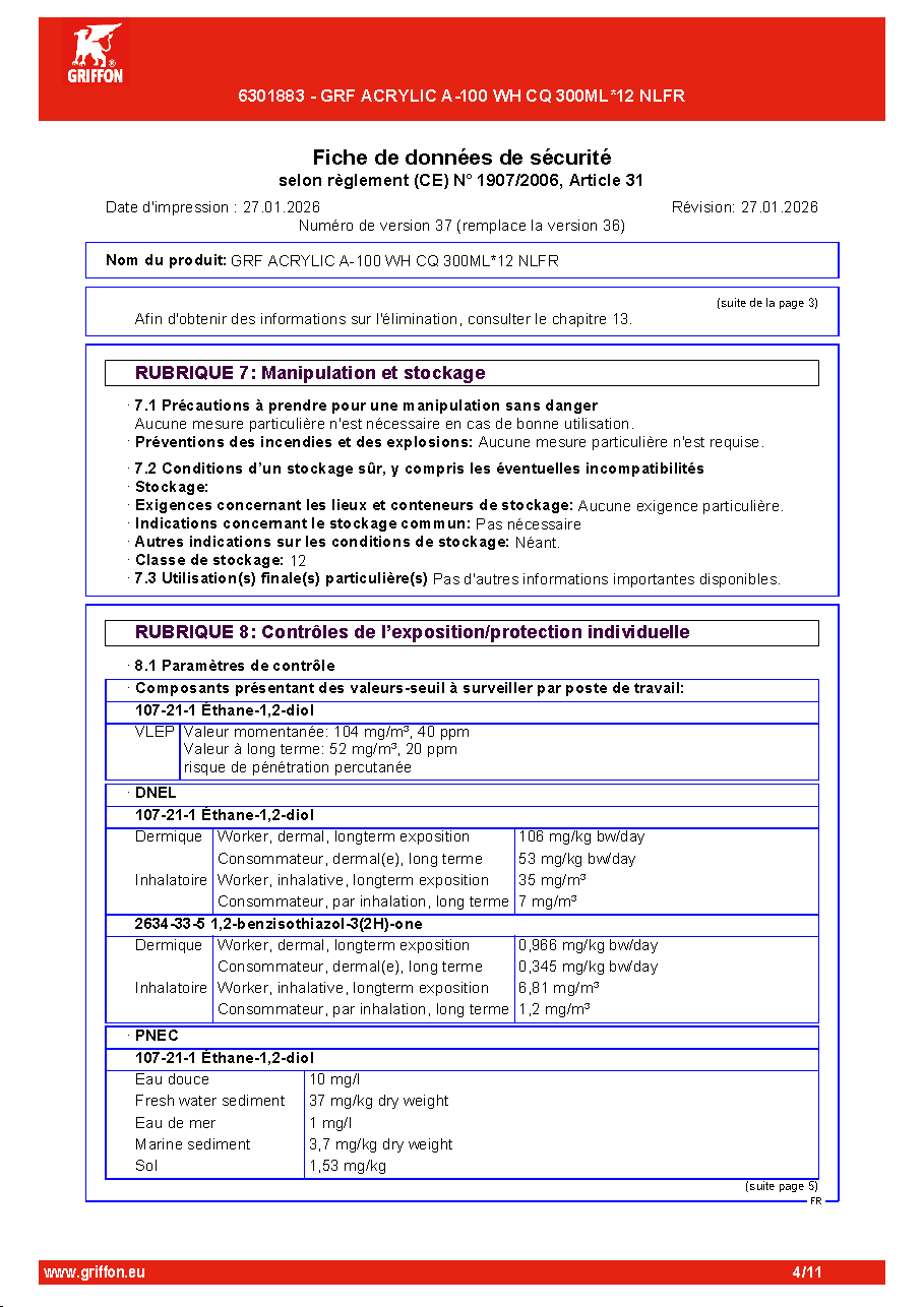 Fiche technique fournisseur