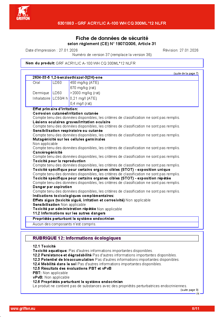 Fiche technique fournisseur