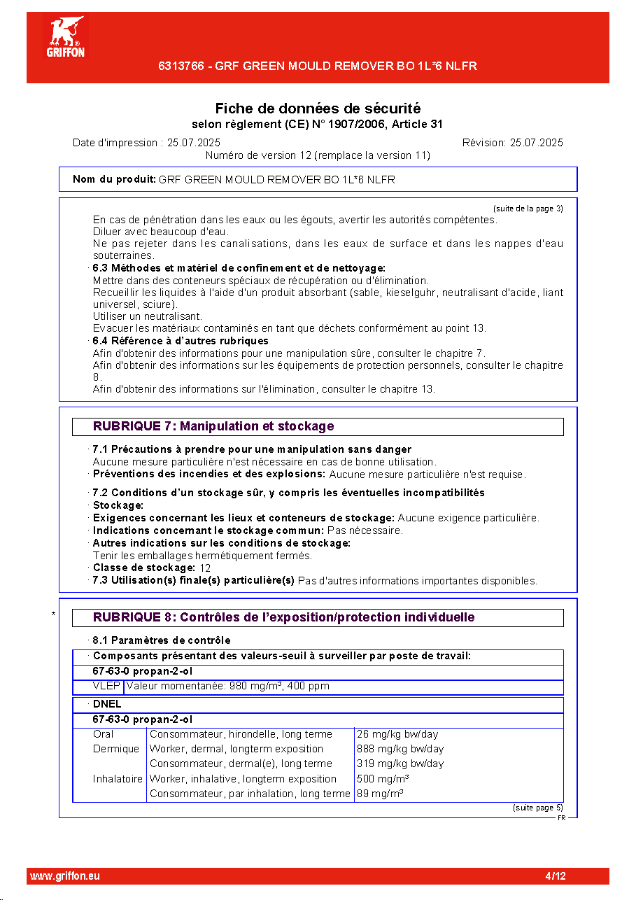 Fiche technique fournisseur