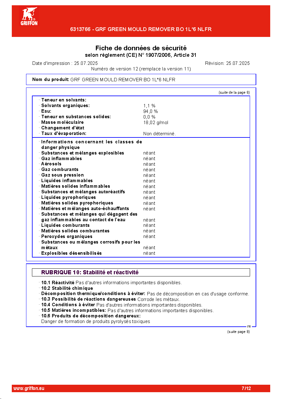 Fiche technique fournisseur