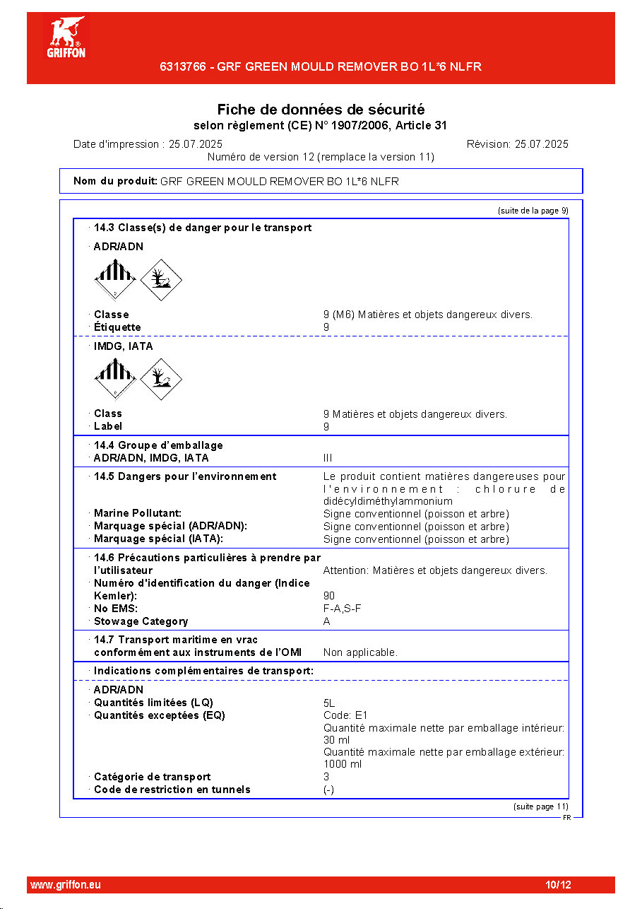 Fiche technique fournisseur