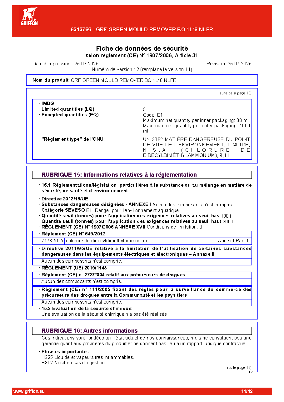 Fiche technique fournisseur