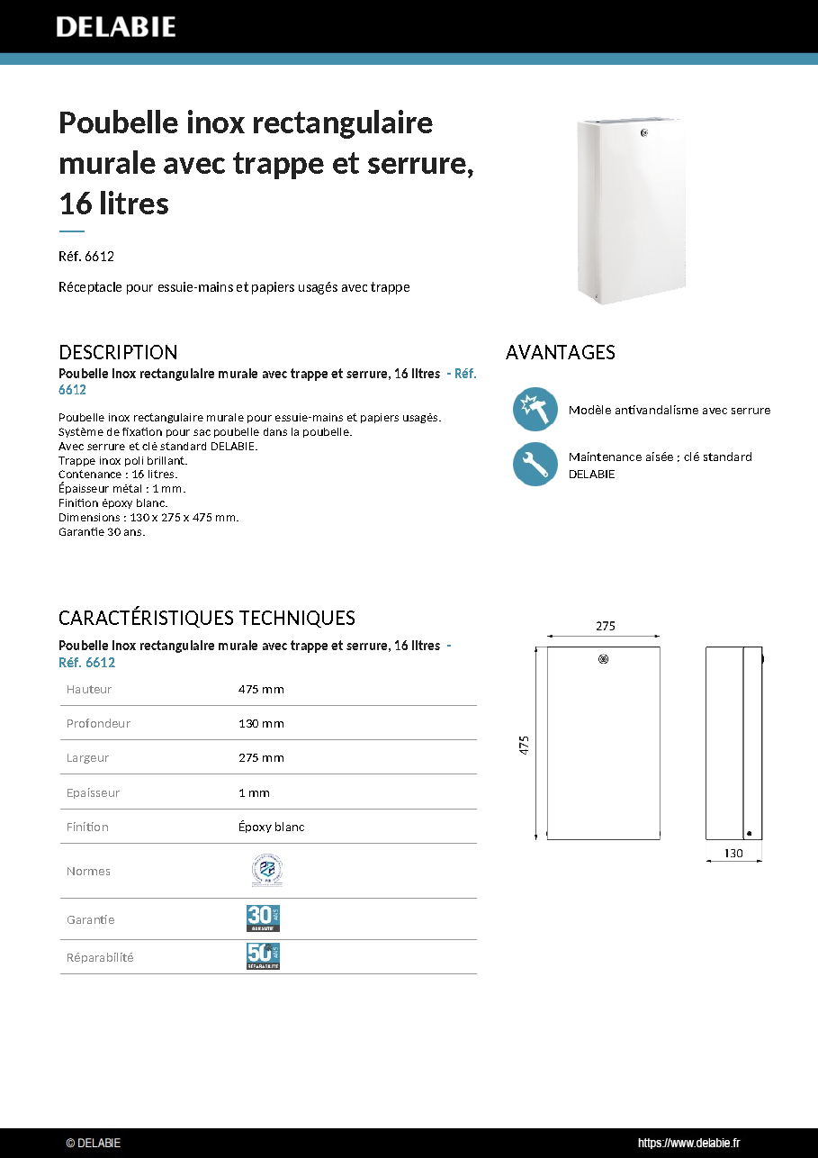 Fiche technique fournisseur