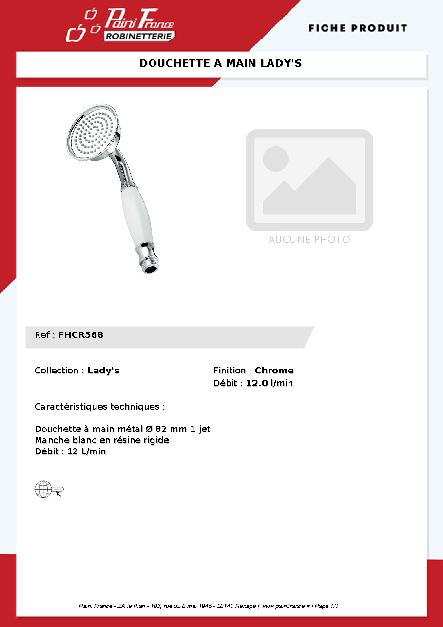 Fiche technique fournisseur