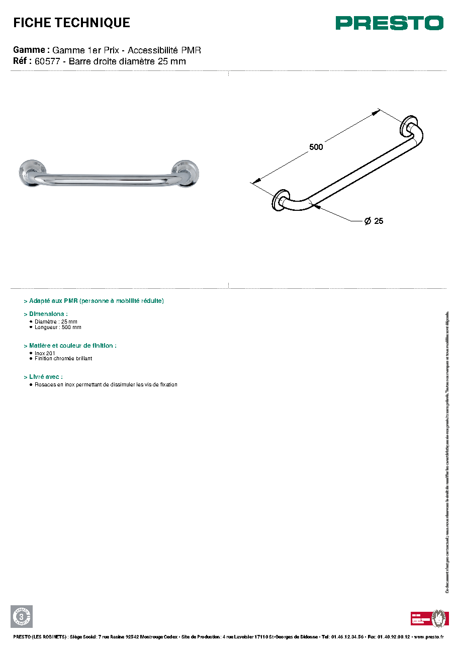 Fiche technique fournisseur