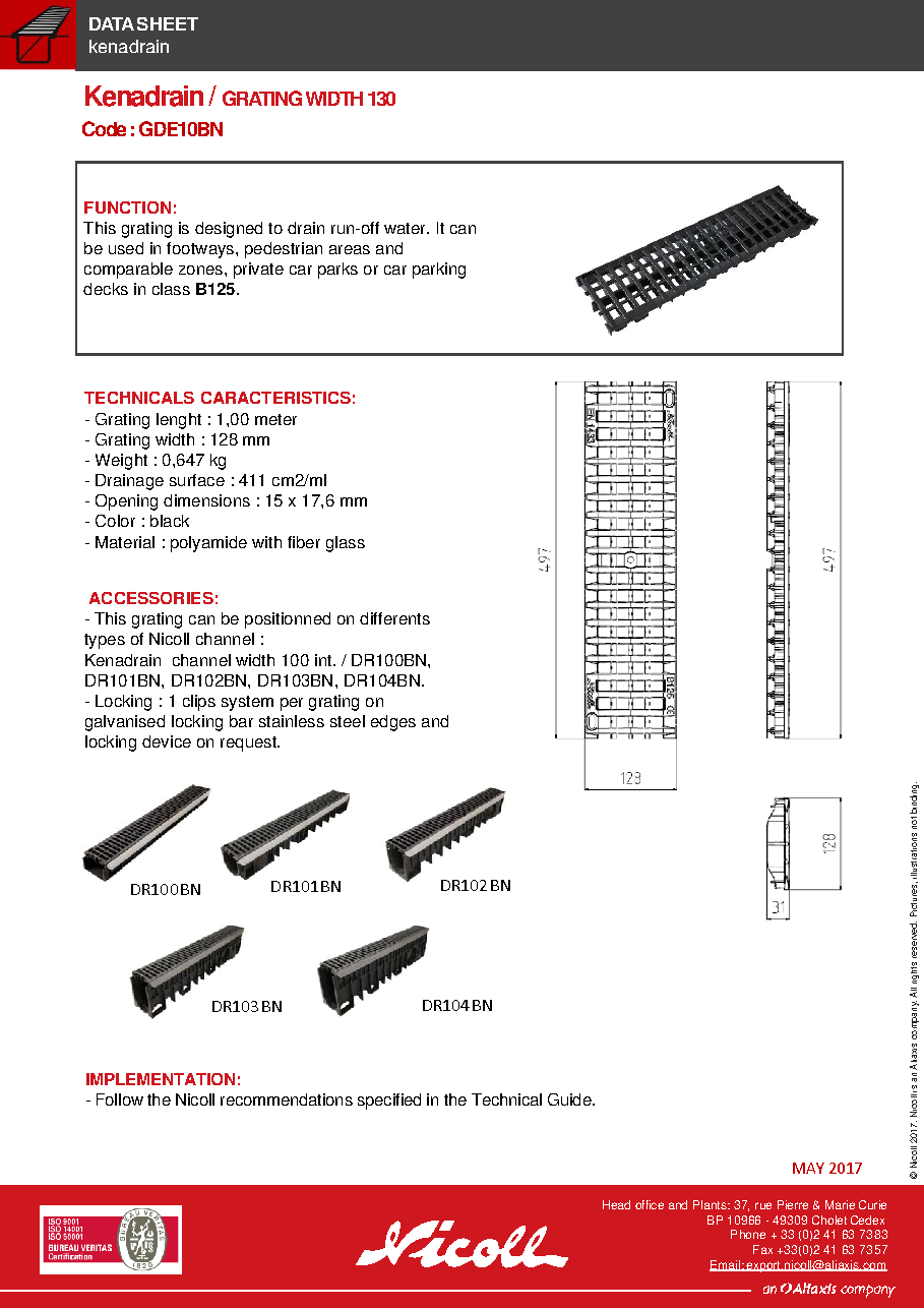 Fiche technique fournisseur