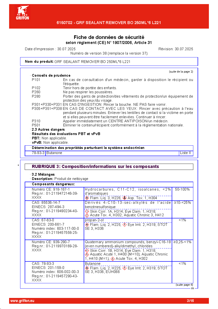 Fiche technique fournisseur