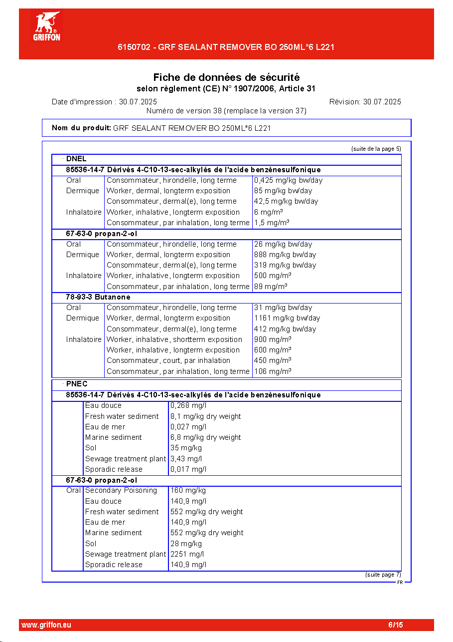 Fiche technique fournisseur