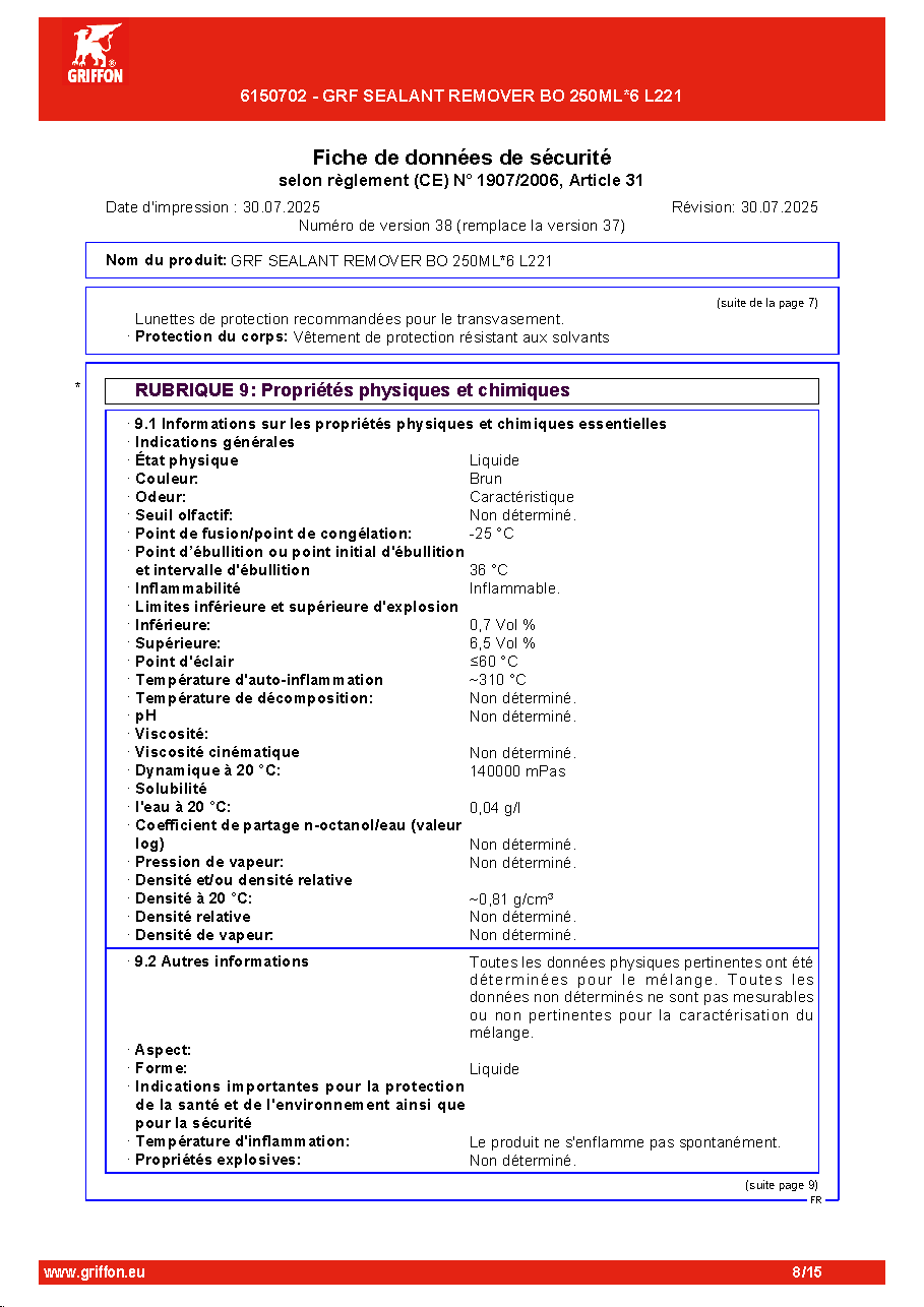 Fiche technique fournisseur