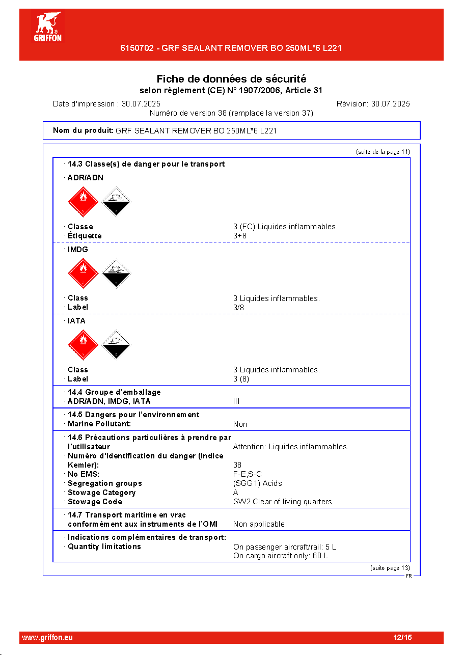 Fiche technique fournisseur