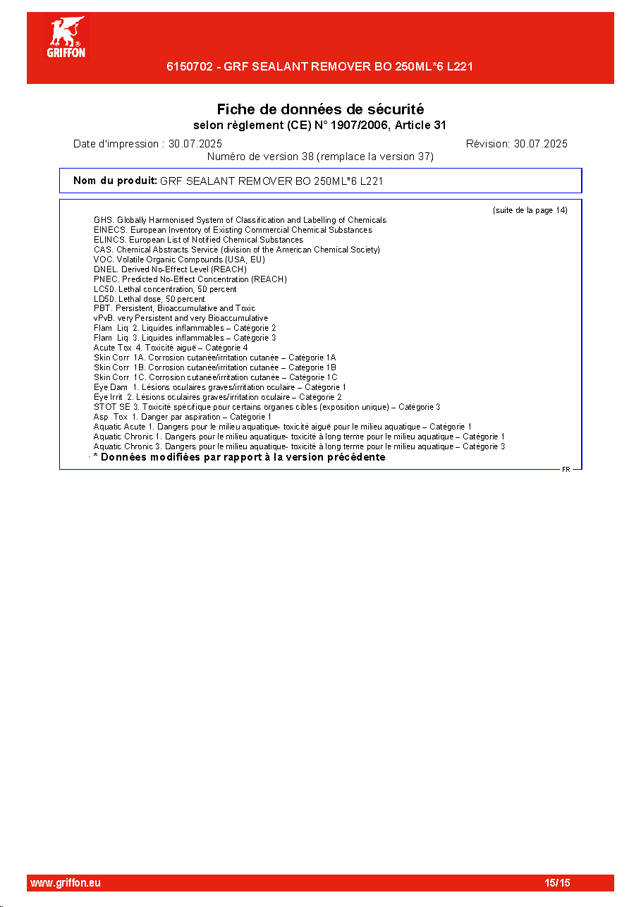Fiche technique fournisseur