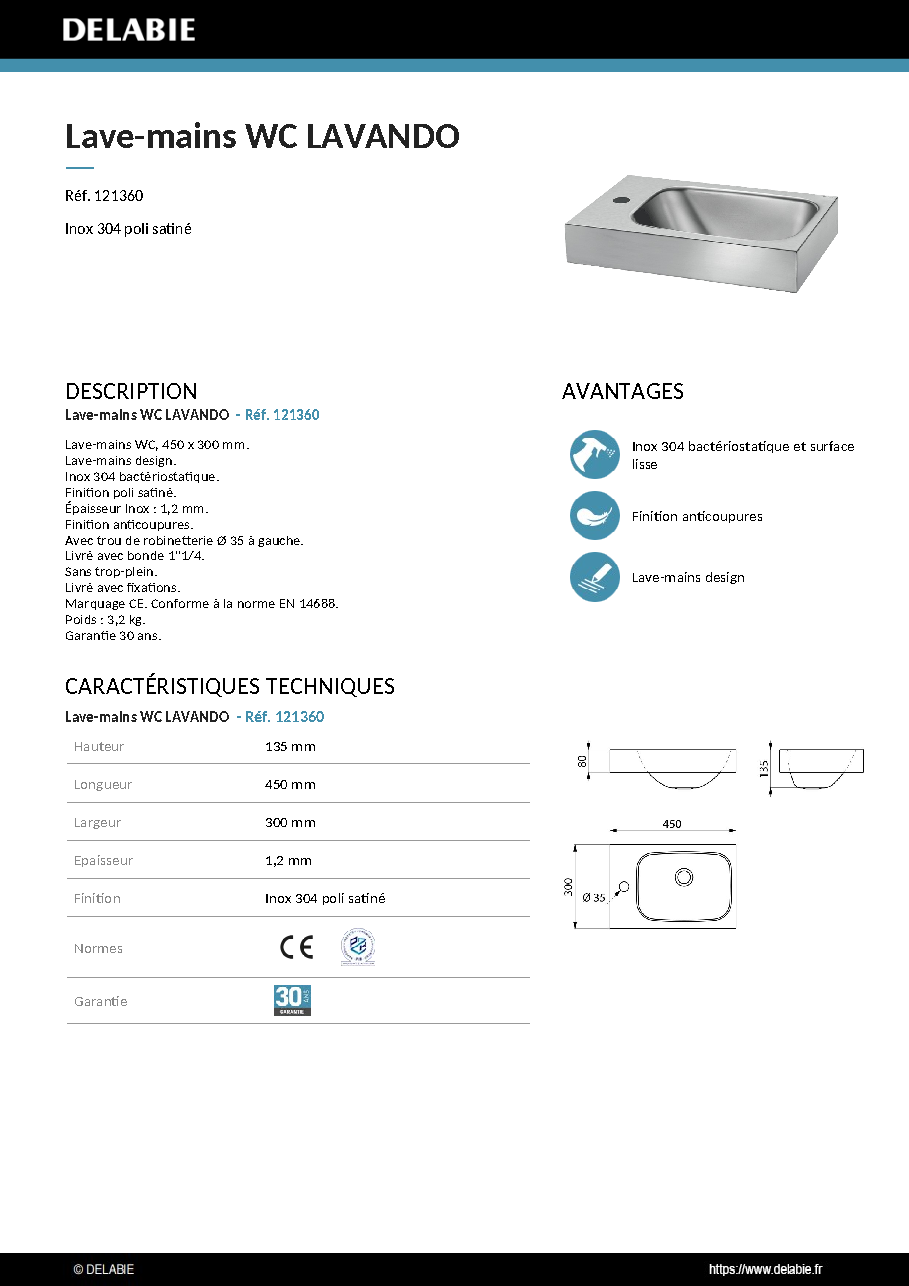 Fiche technique fournisseur