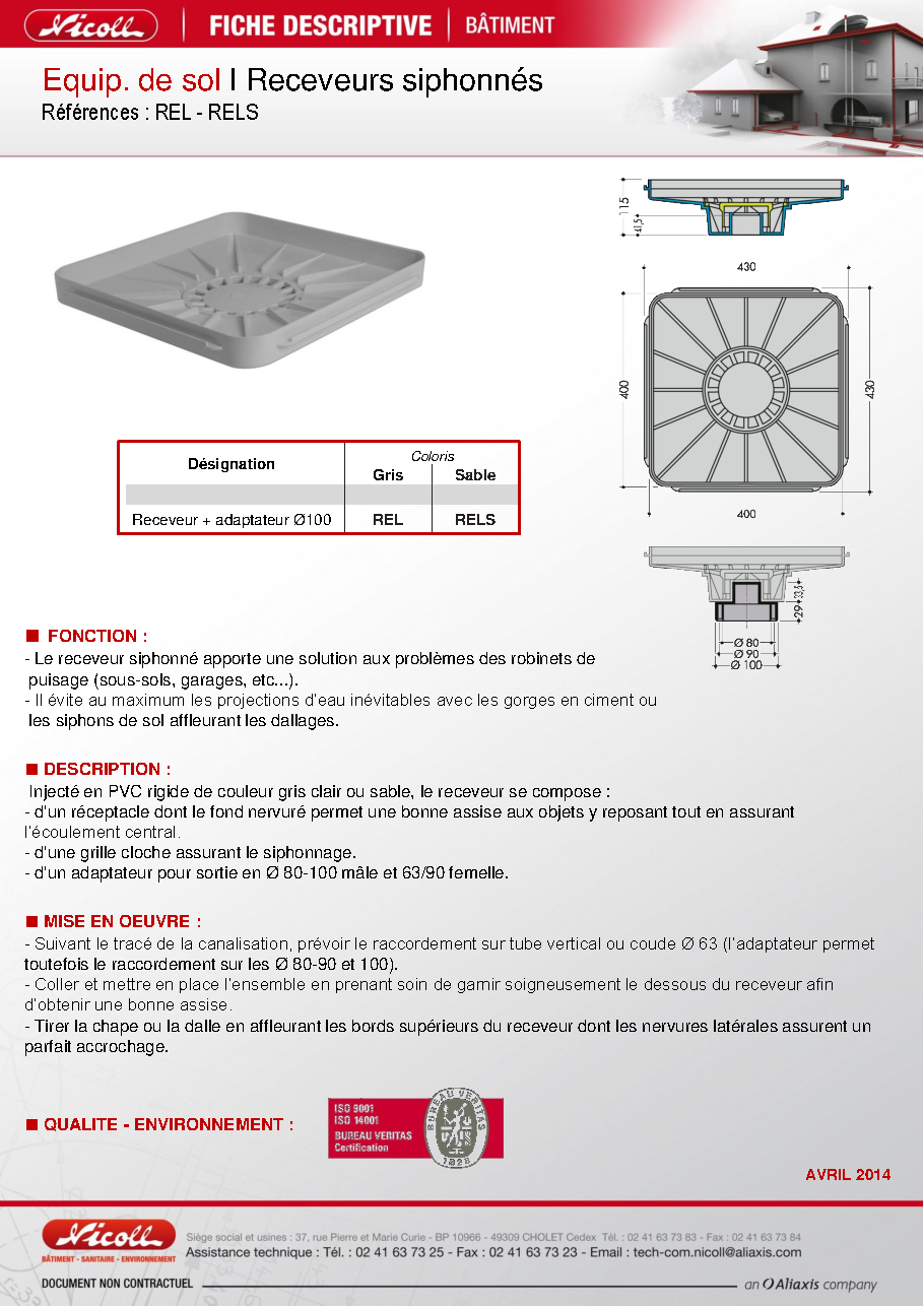 Fiche technique fournisseur